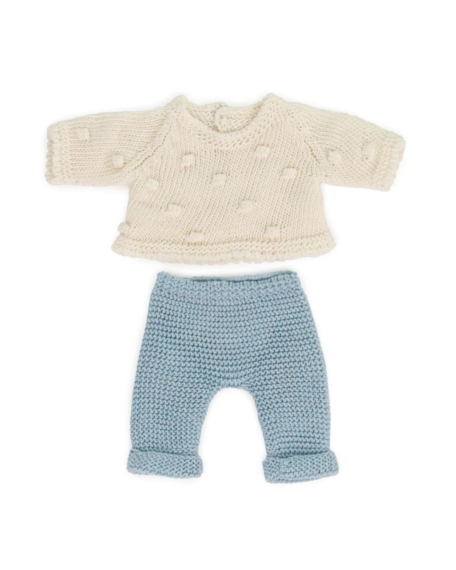 Miniland Eco Knitted Sweater And Trousers 21Cm Cheap