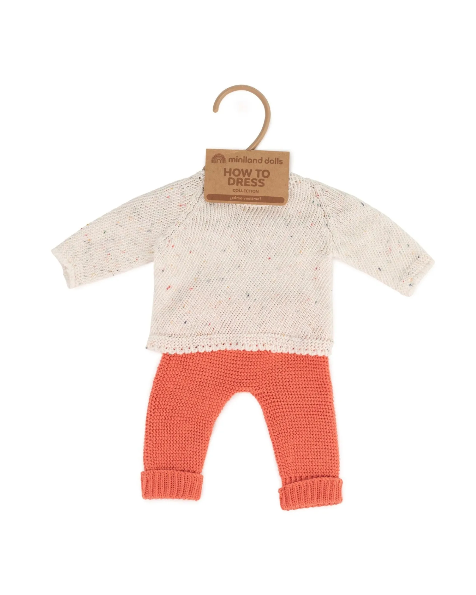 Miniland Eco Knitted Sweater And Trousers 38Cm Clearance