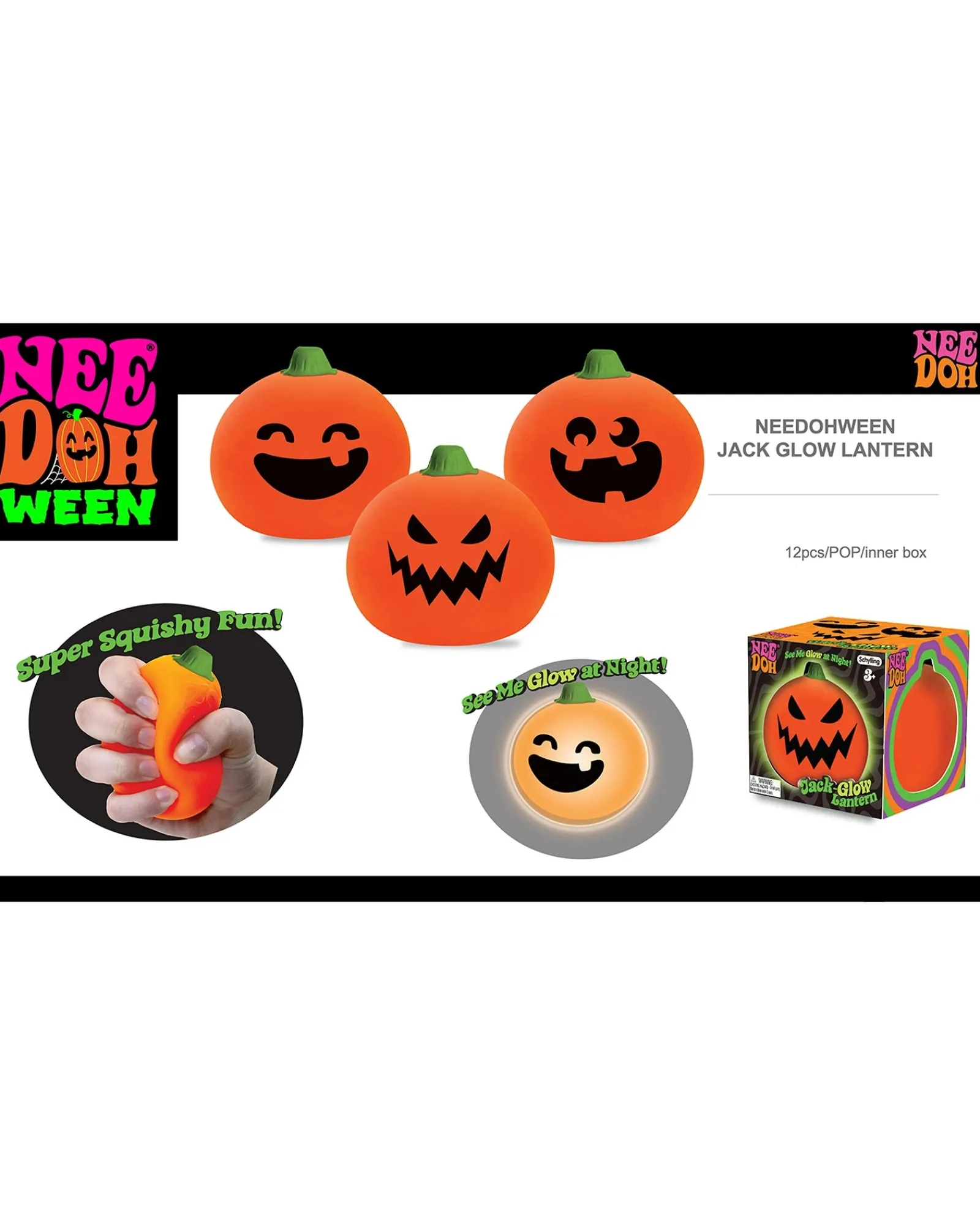 Nee Doh Needohween Jack Glow Lantern New