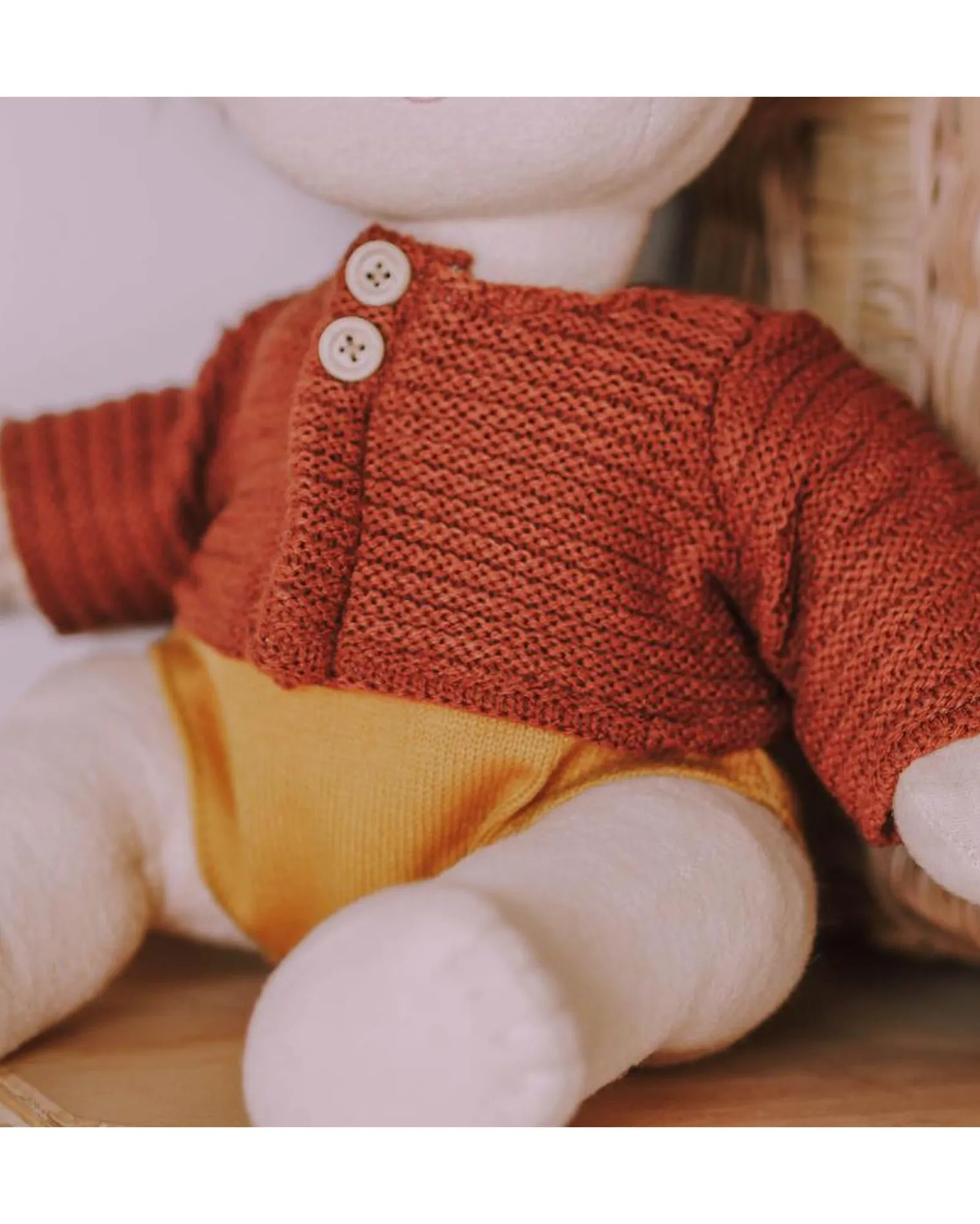 Olli Ella Dinkum Dolls Single Cardigan Chestnut New