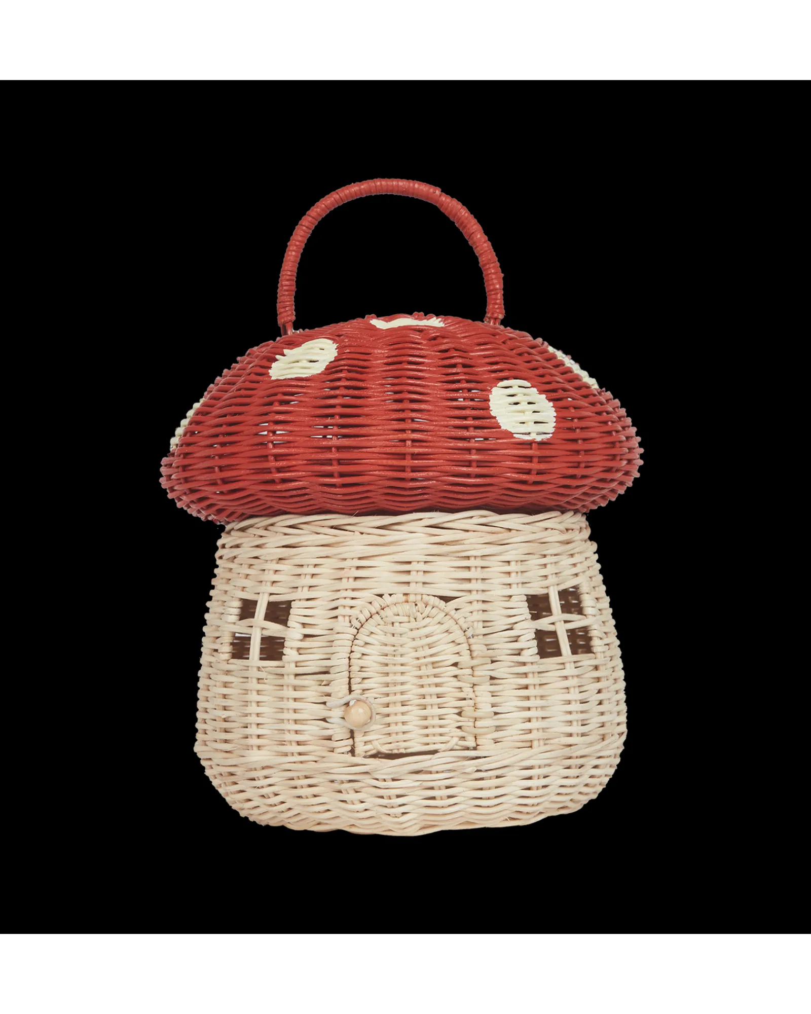 Olli Ella Rattan Mushroom Basket - Red Online