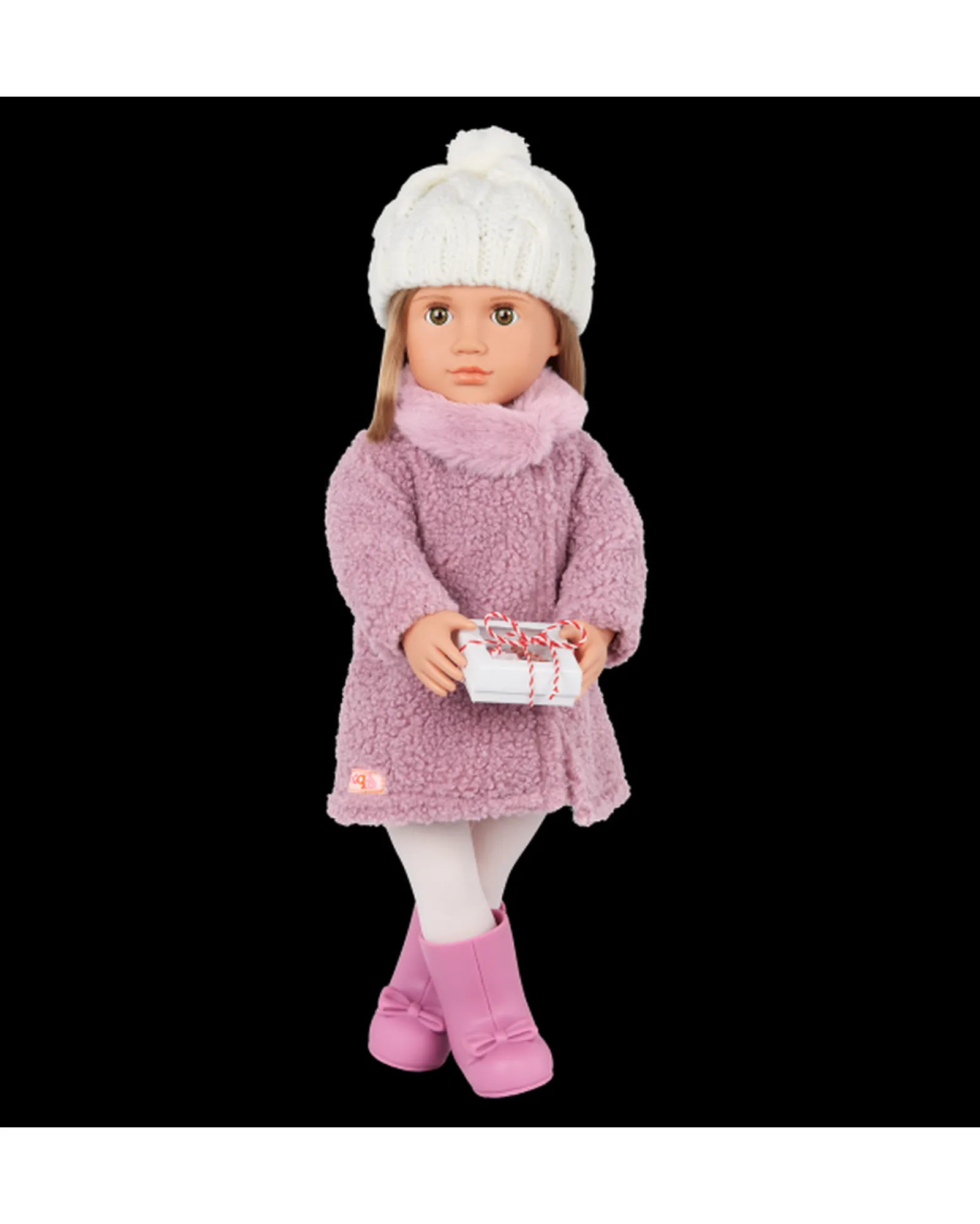 Our Generation Deluxe Sherpa Coat W Knitted Pompom Hat Outfit Best