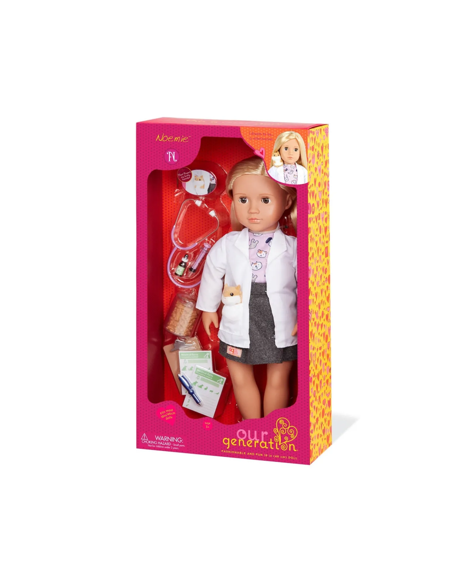 Our Generation Veterinarian Doll W Pet Hamster Noemie Blonde Flash Sale