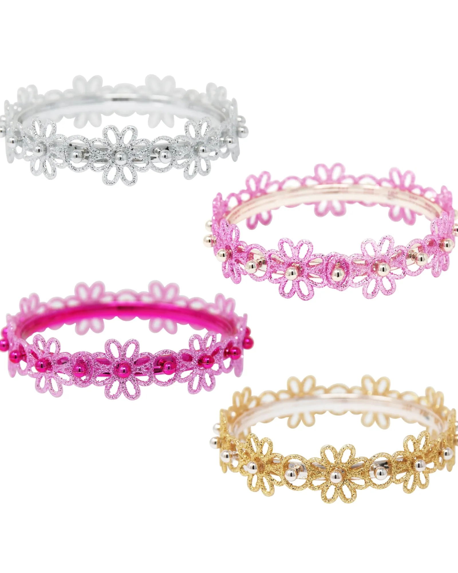 Pink Poppy Bangle Glitter Flower V2 Outlet