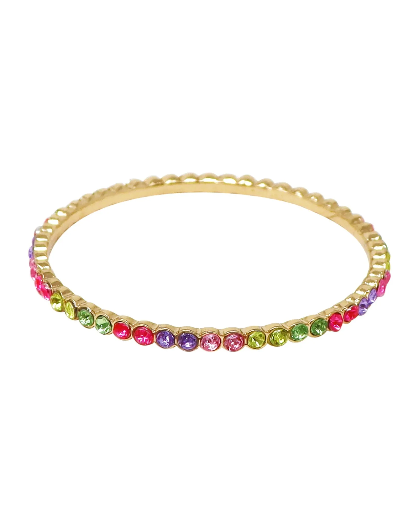 Pink Poppy Bangle Rainbow Sparkling Gemstone Hot