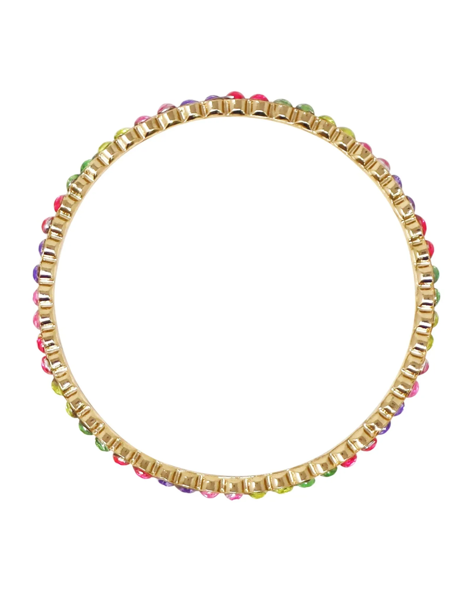 Pink Poppy Bangle Rainbow Sparkling Gemstone Hot
