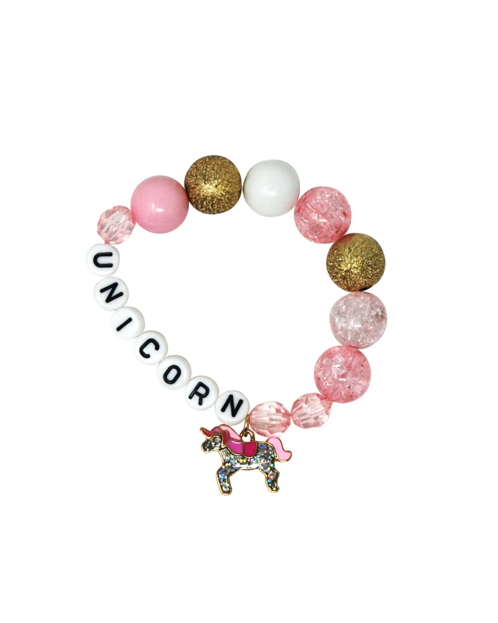 Pink Poppy Bracelet Unicorn Letters Charm Best