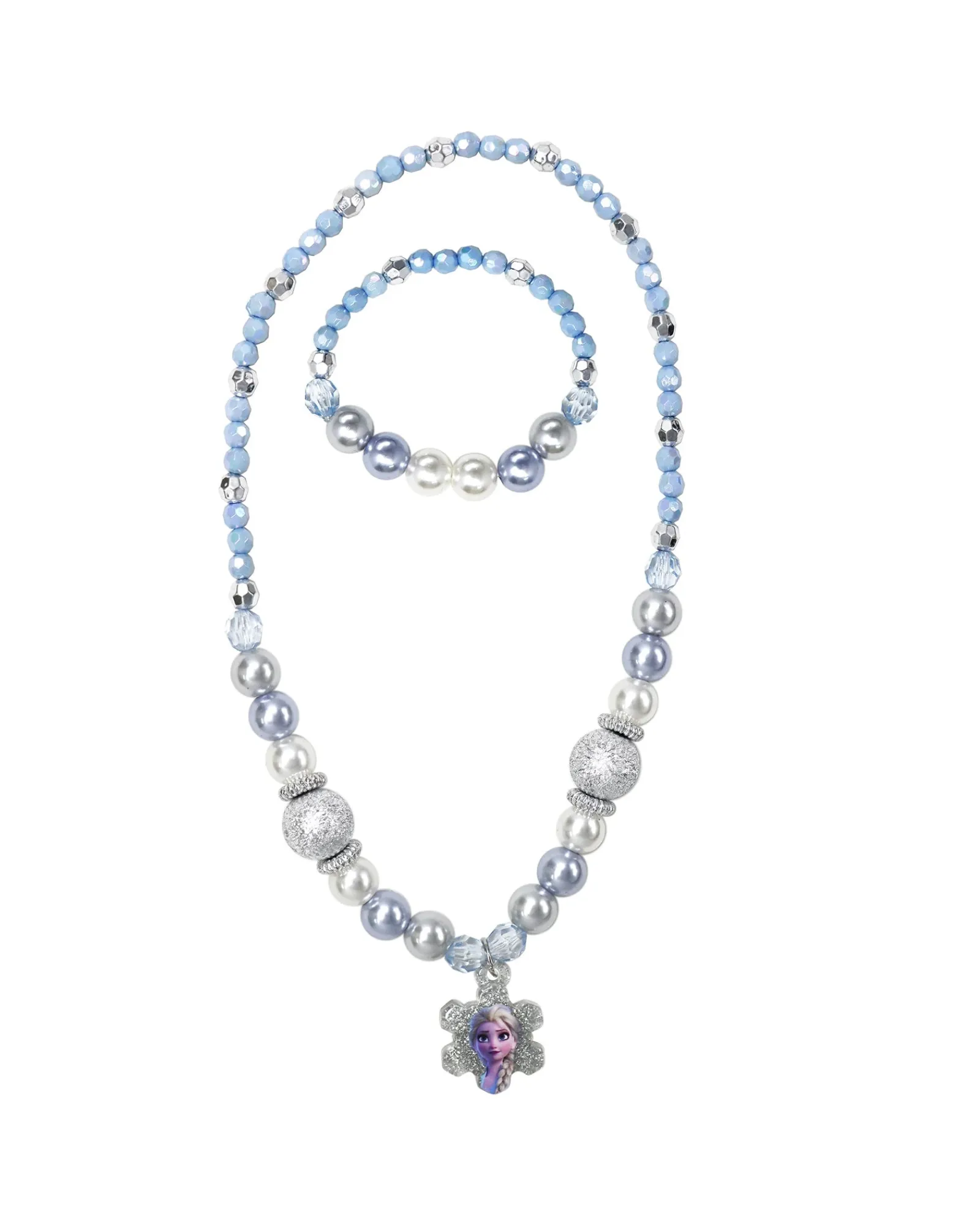 Pink Poppy Disney Frozen 2 Elsa Snowflake Necklace And Bracelet Set Sale