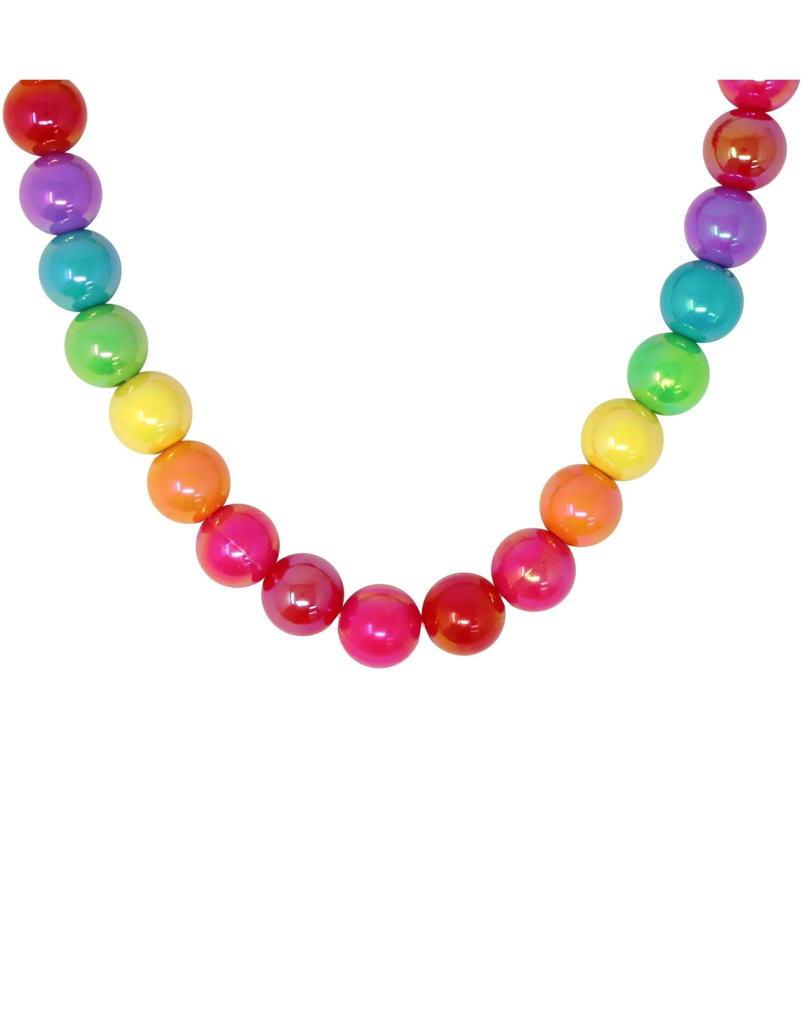 Pink Poppy Rainbow Beads Necklace Hot