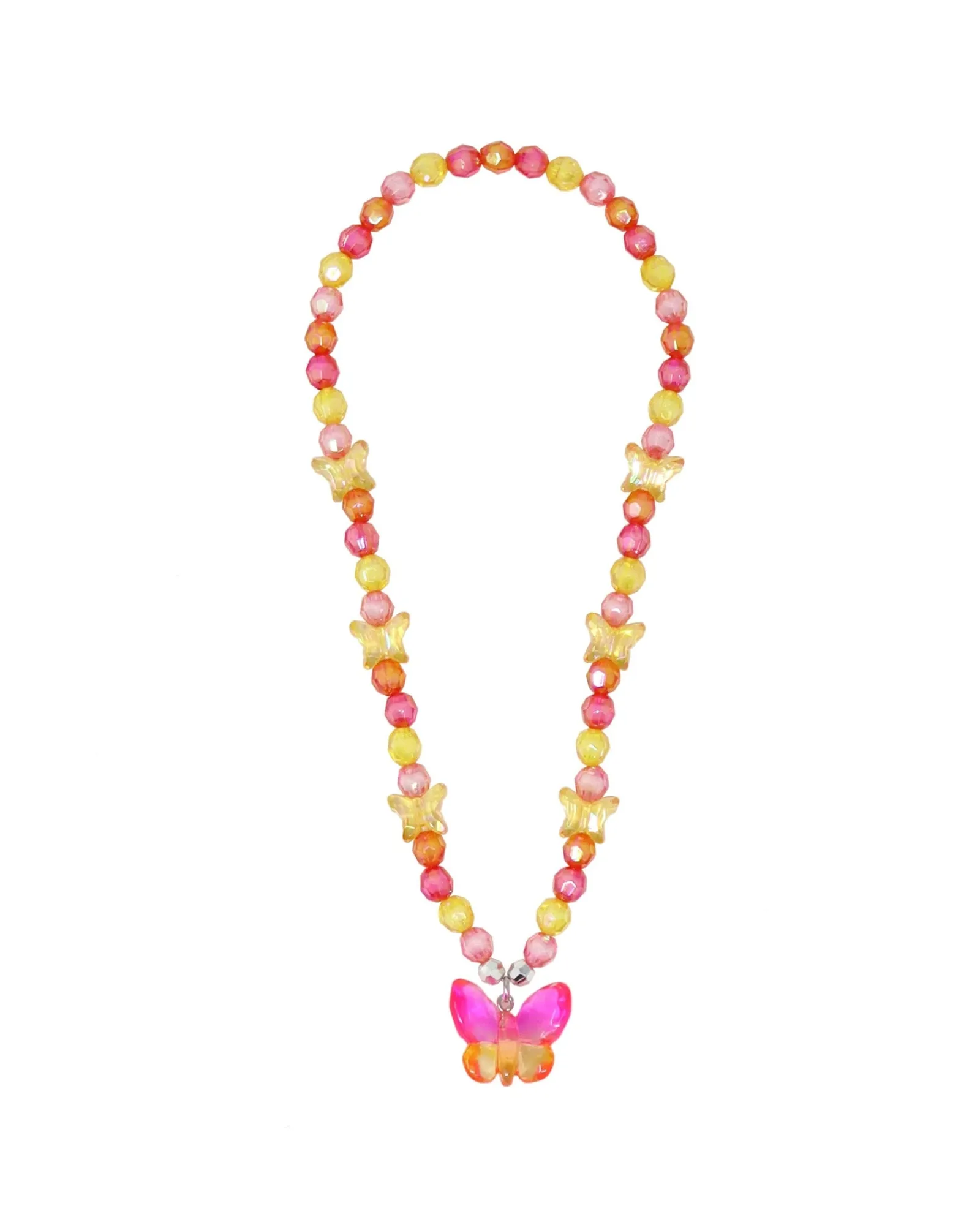 Pink Poppy Rainbow Butterfly Necklace Fashion