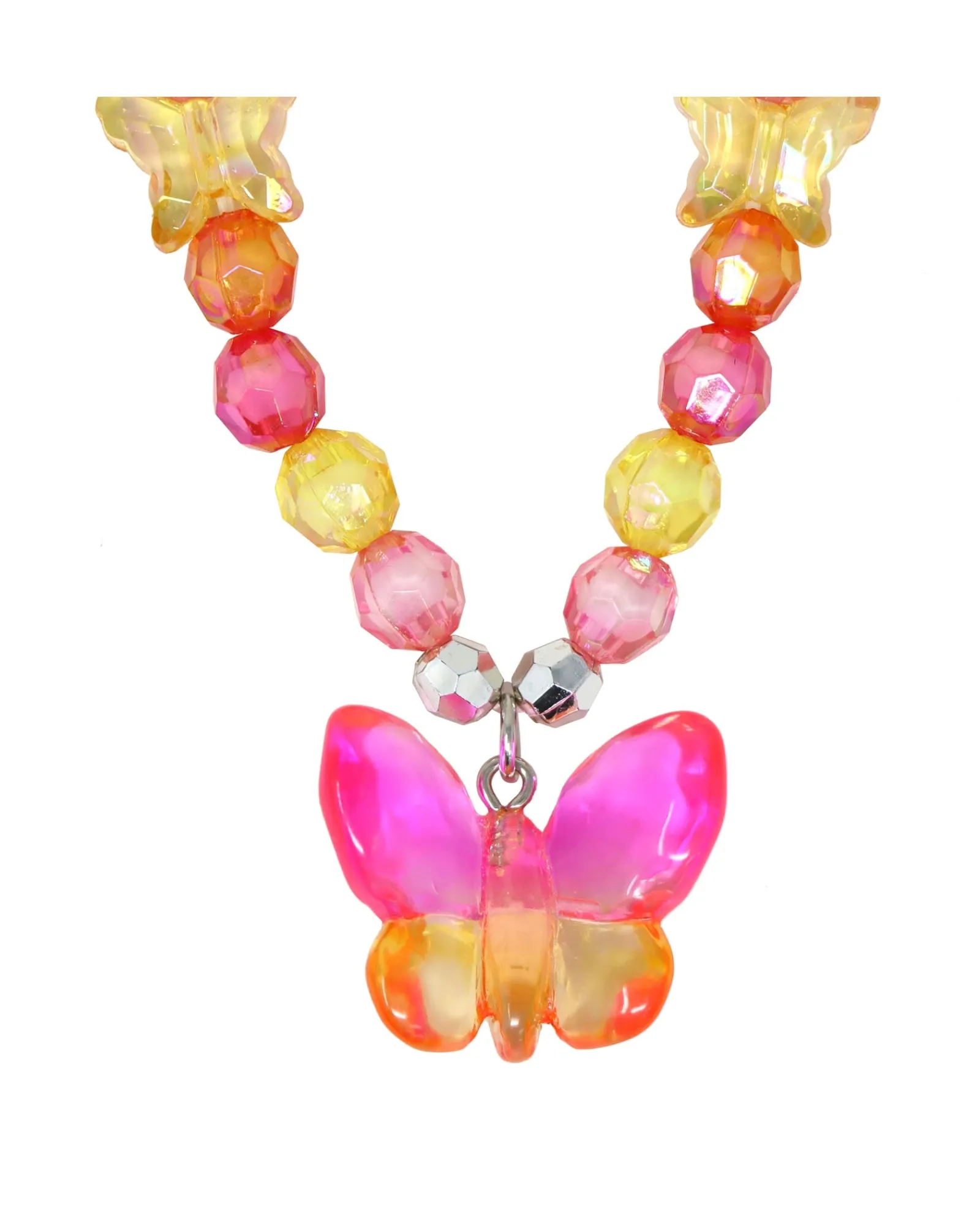Pink Poppy Rainbow Butterfly Necklace Fashion