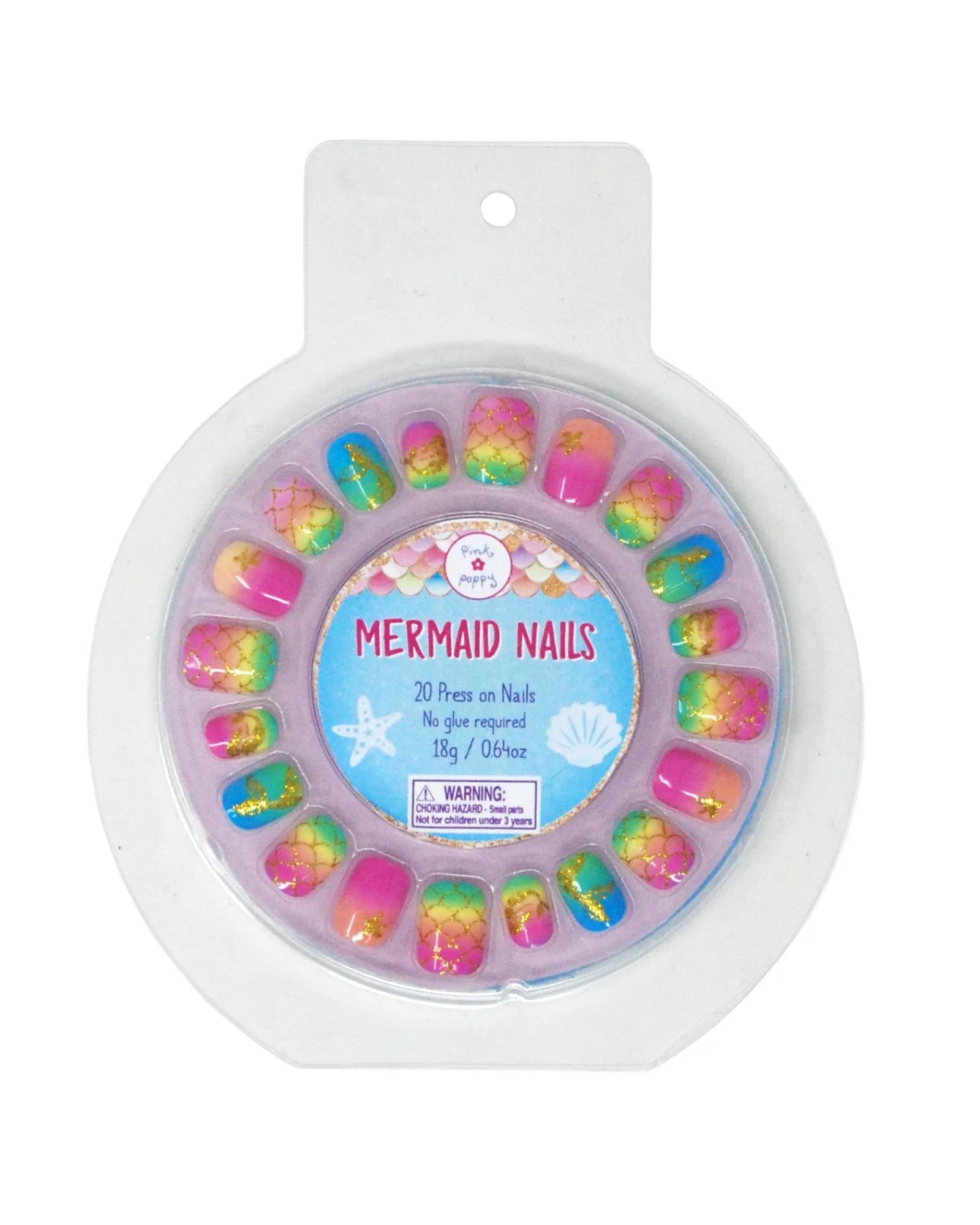 Pink Poppy Rainbow Mermaid Press On Nails Best