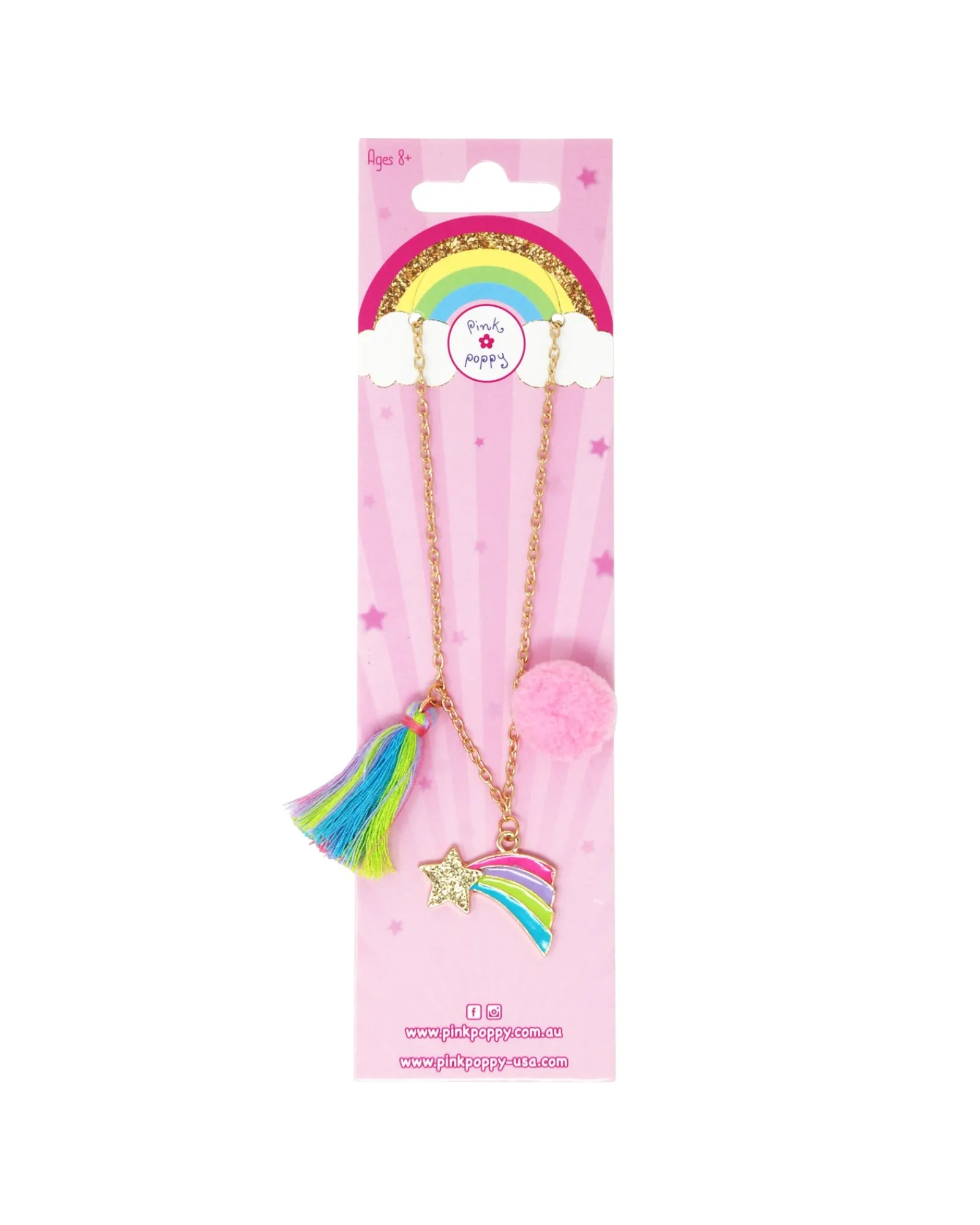 Pink Poppy Rainbow Starburst Necklace Fashion
