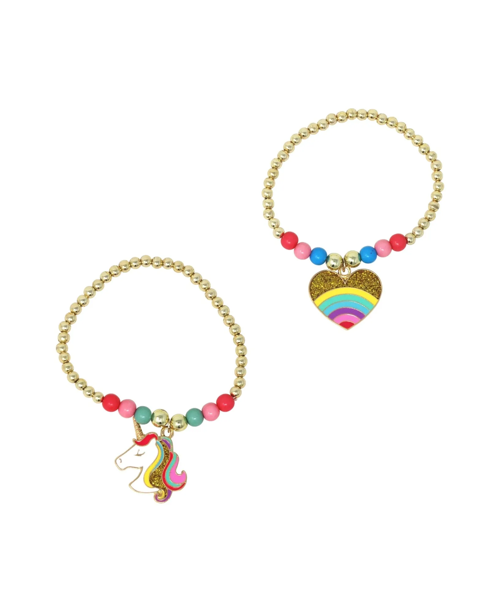 Pink Poppy Rainbows & Unicorns Beaded Bracelet Cheap