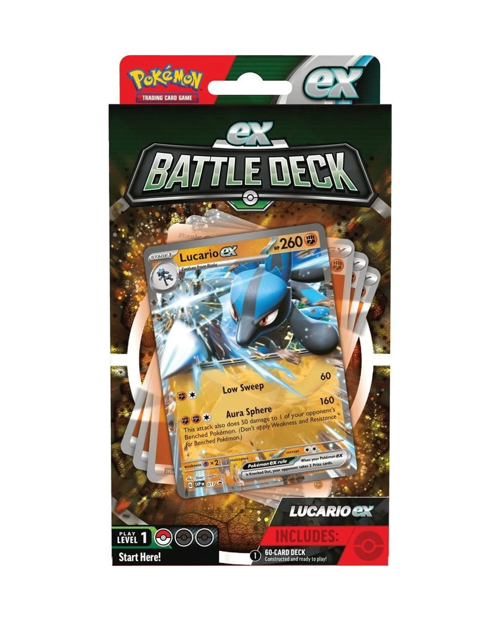 Pokemon Tcg: Ampharos Ex / Lucario Ex Battle Deck - Assorted Discount