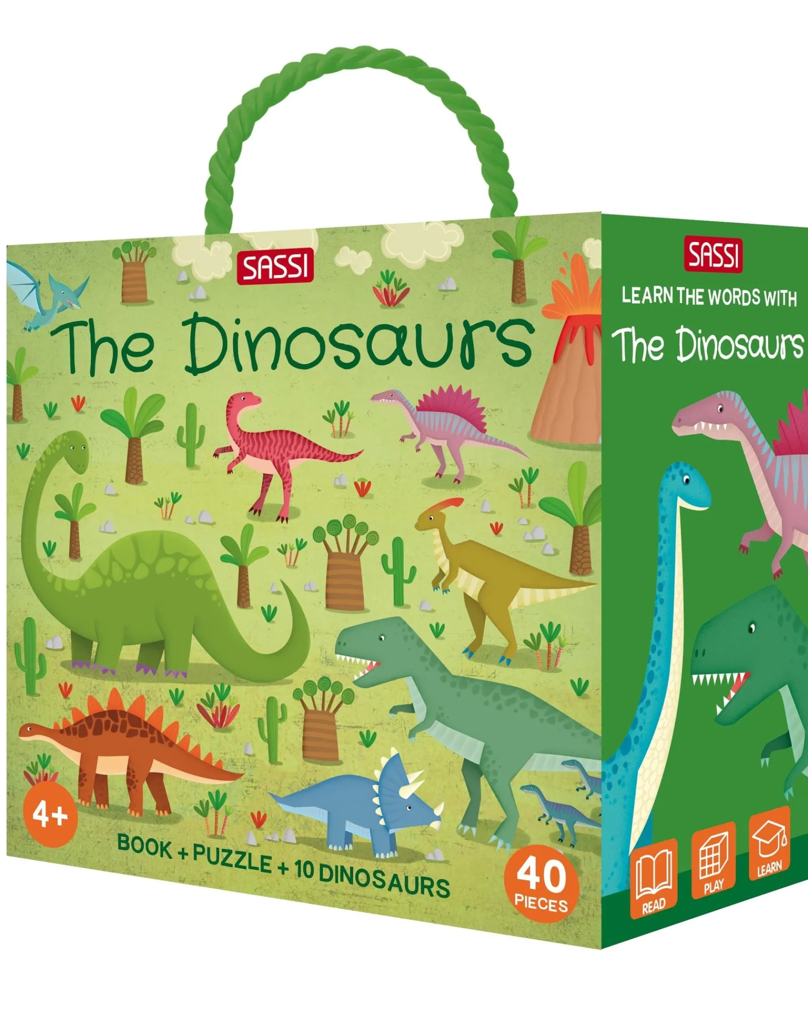 Sassi Learn Dinosaurs 3D Puzzle And Book Set New