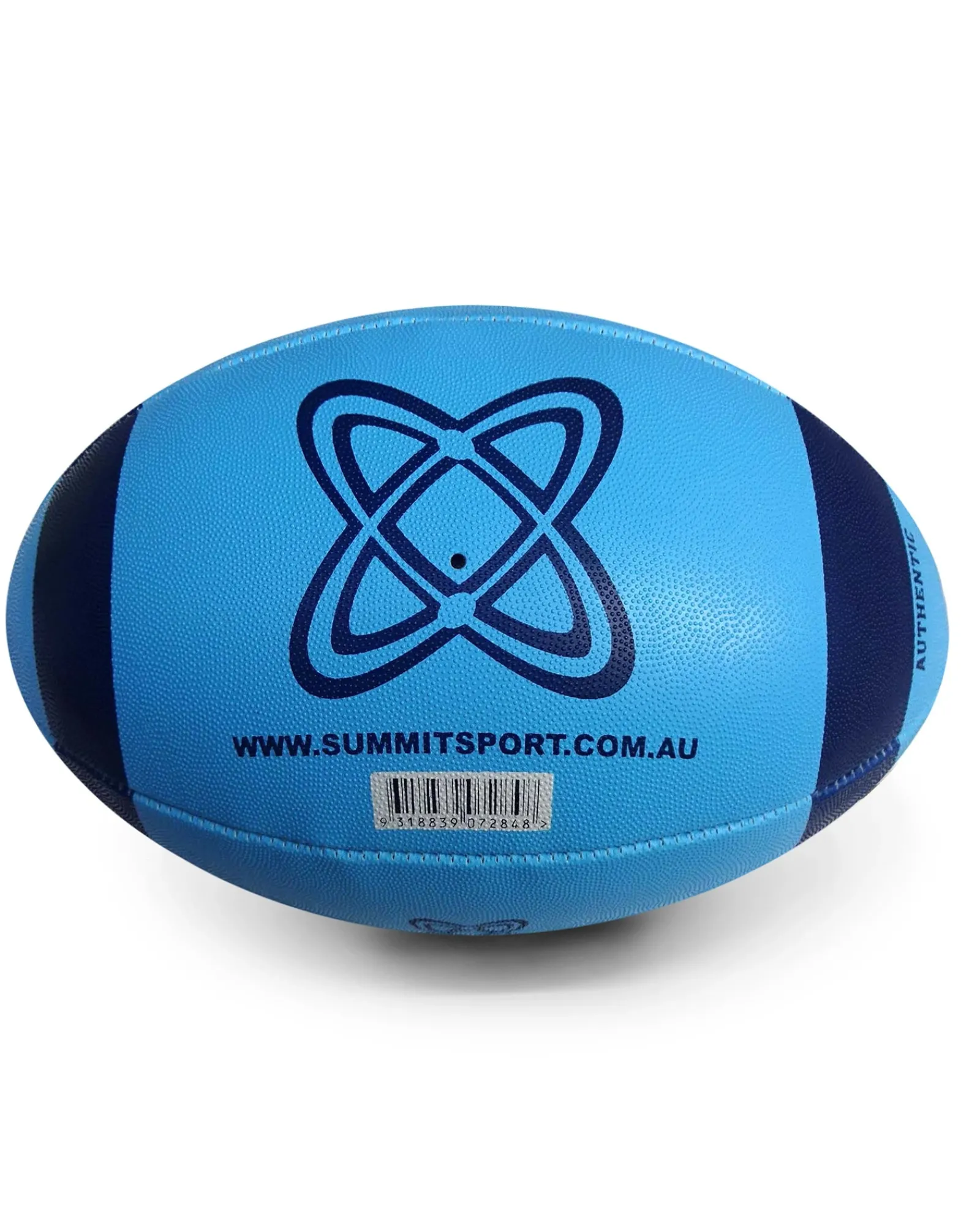 Summit Retro Rugby Ball Sky Blue Navy Size 3 Outlet