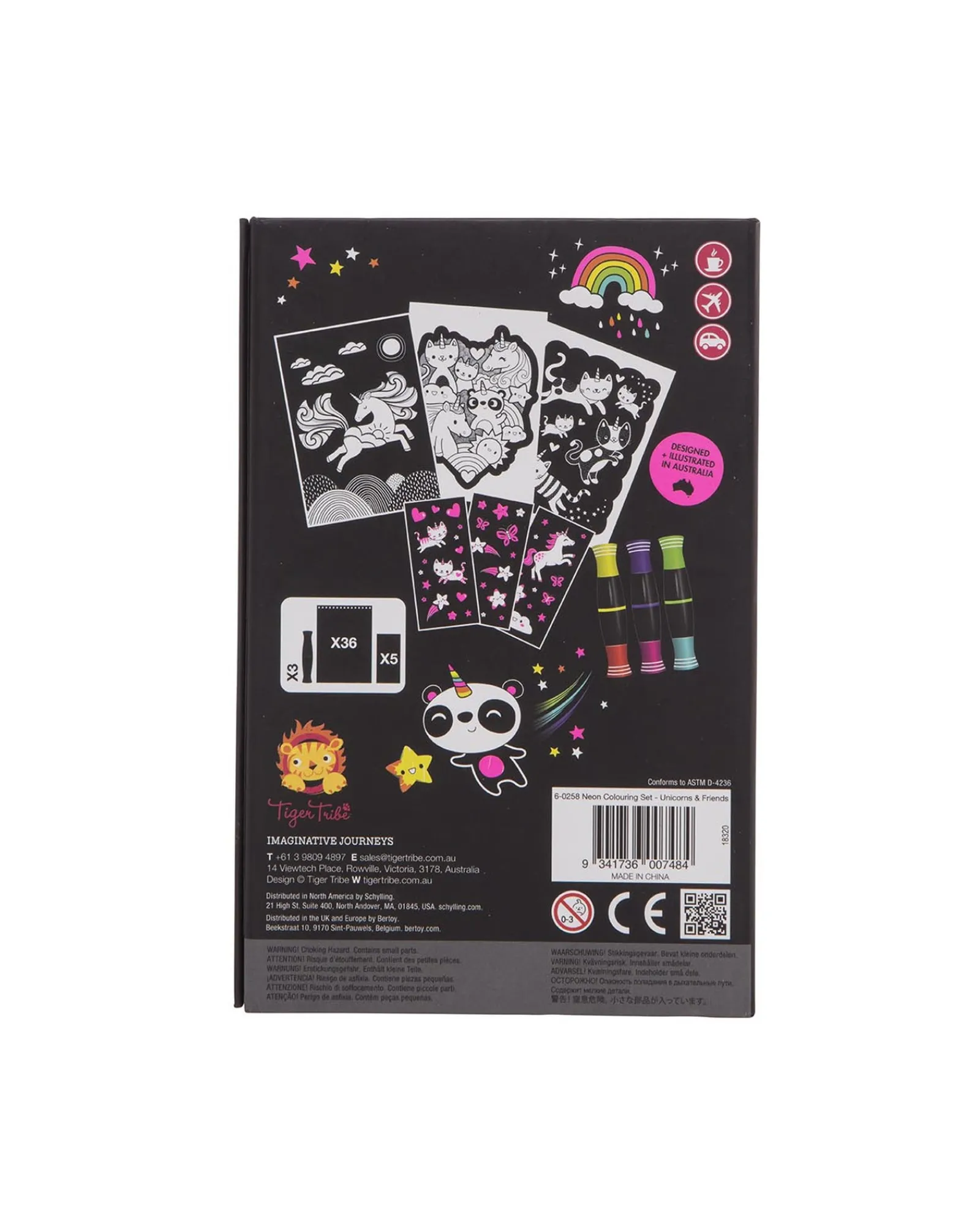 Tiger Tribe Colouring Set Neon Unicorn Friends Outlet