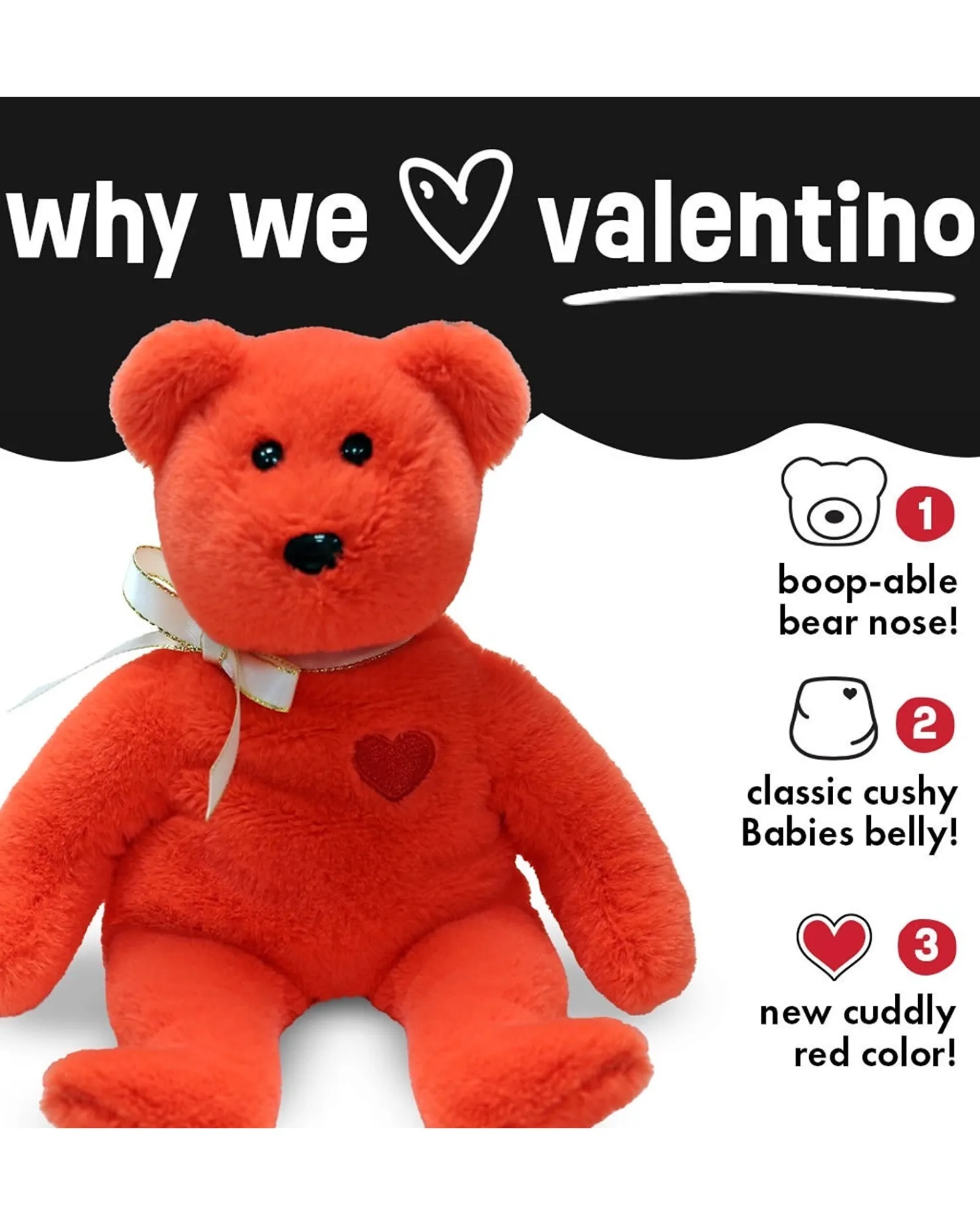 Ty Beanie Babies Valentino Ii Bear Fashion