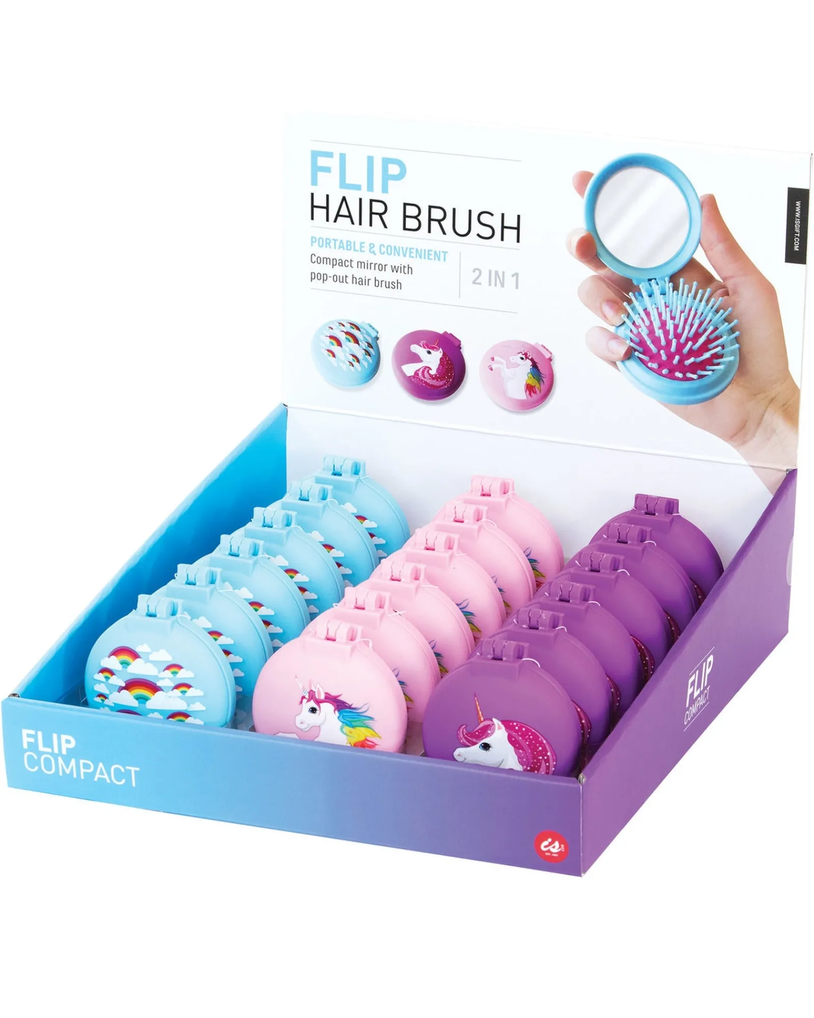 ISGift Unicorn Compact Hairbrush Assortment Hot