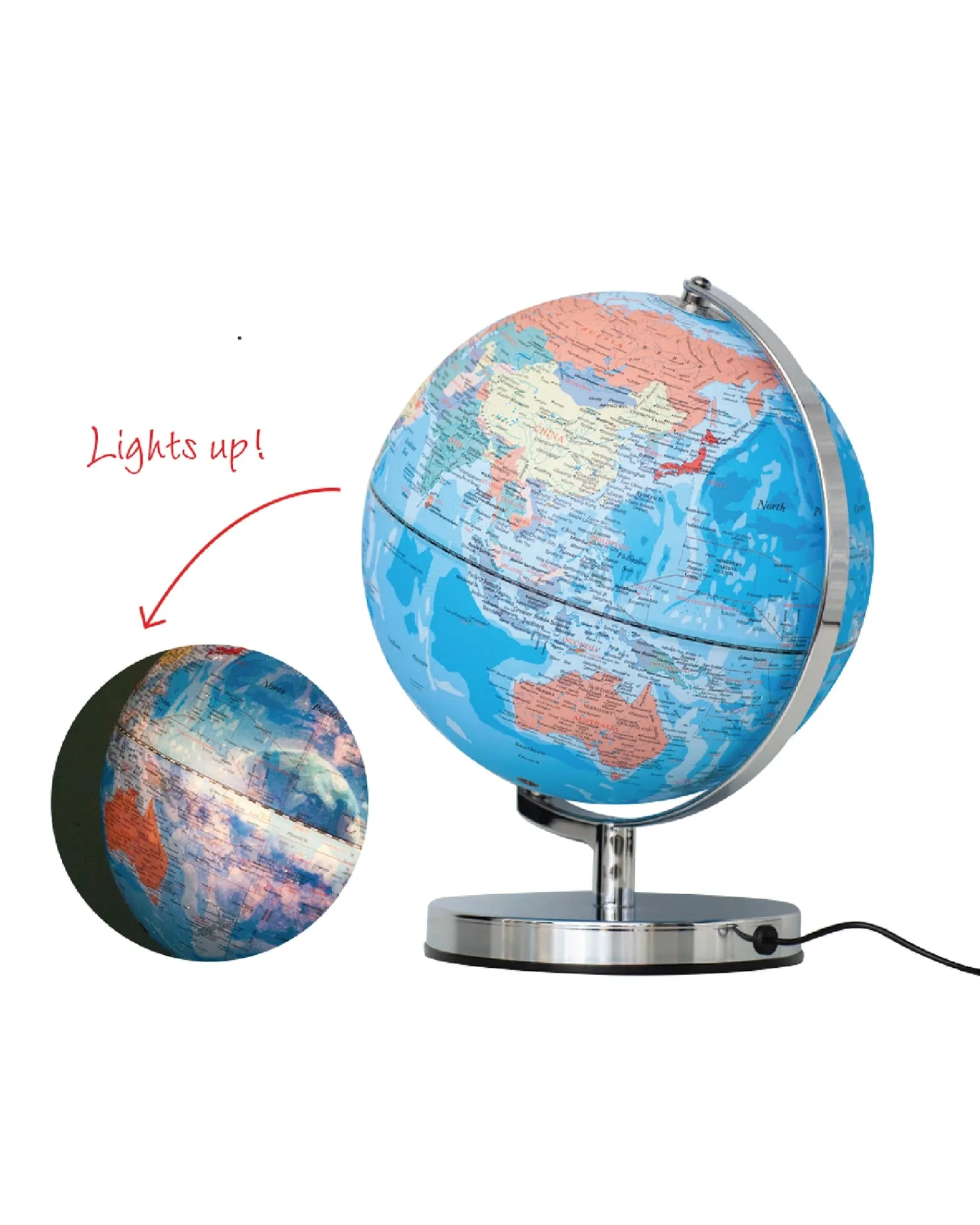 WonderStuff Explorer Globe With Touch Sensor Light 25Cm Best Sale