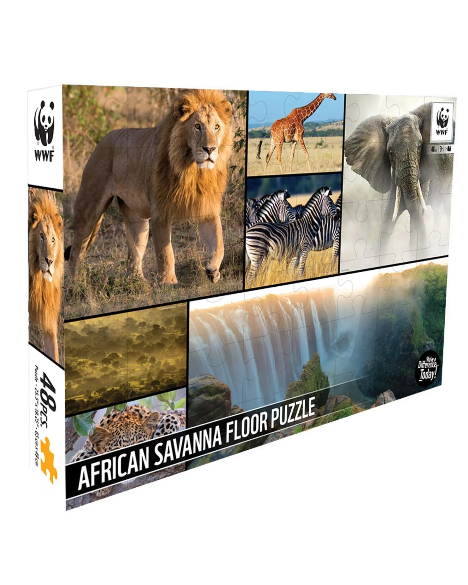 WWF Animal 48 Pc Floor Puzzle Africa Outlet