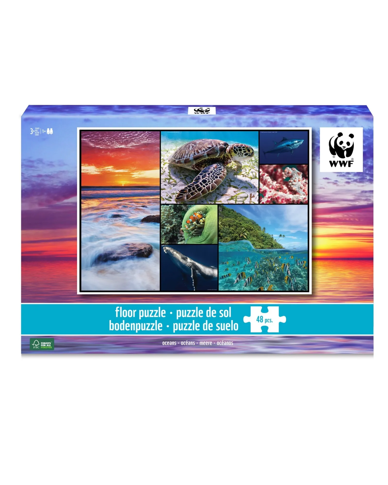WWF Animal 48 Pc Floor Puzzle Oceans Flash Sale