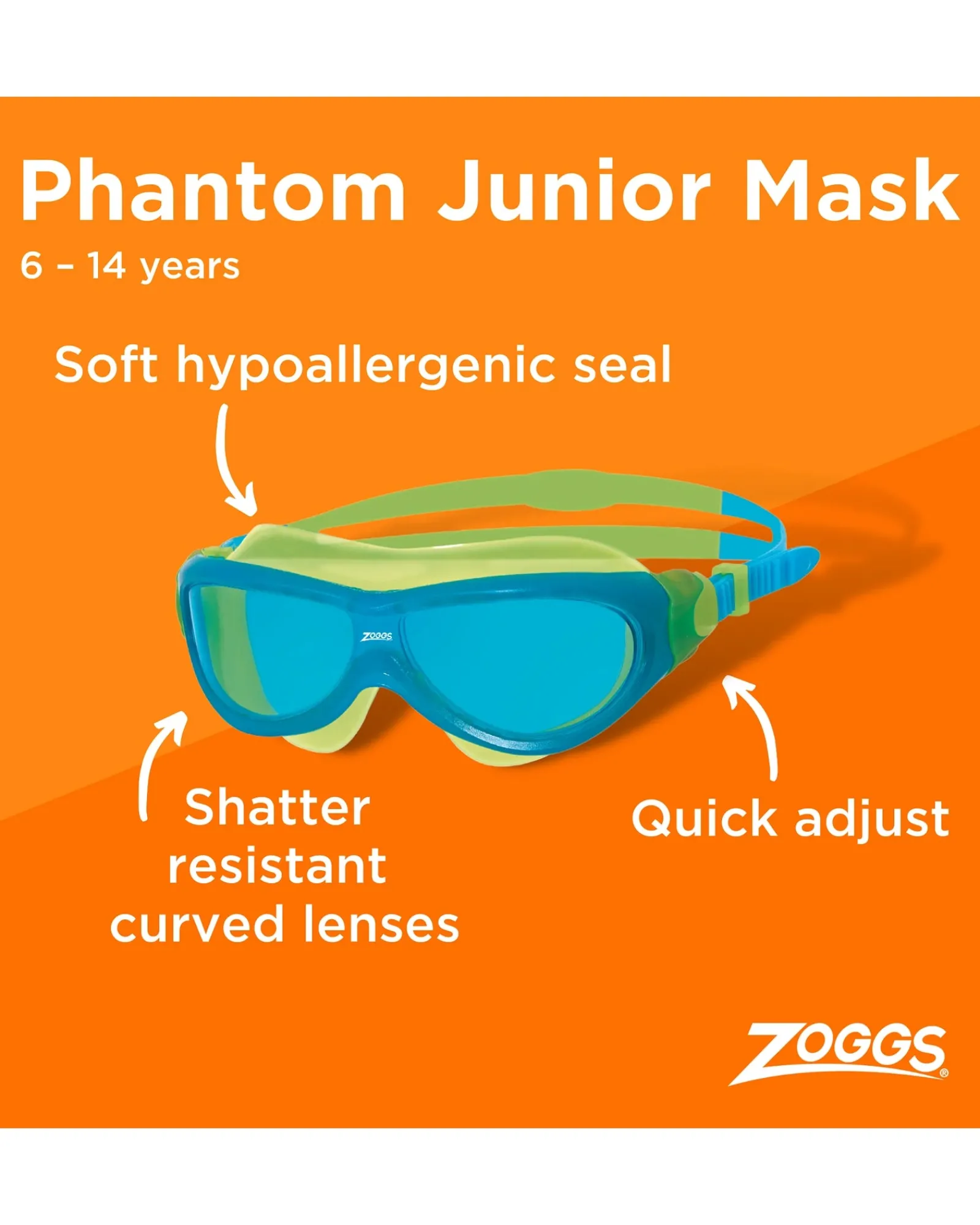 Zoggs Phantom Junior Mask Hot